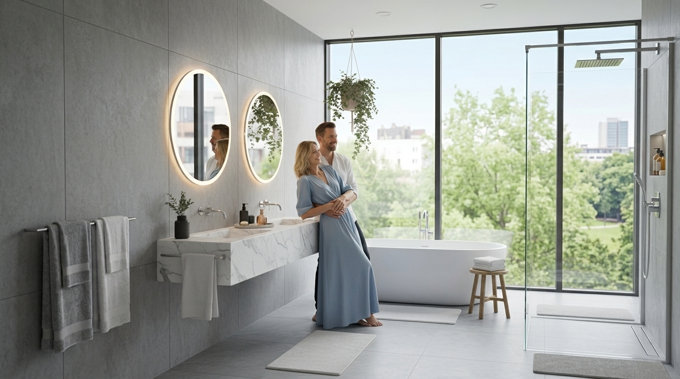 Rénovation de salle de bain moderne pour augmenter la valeur de revente au Québec William Poulin-Lord – Rénos qui améliore la valeur d’une maison – Salle de bain fraichement rénovée